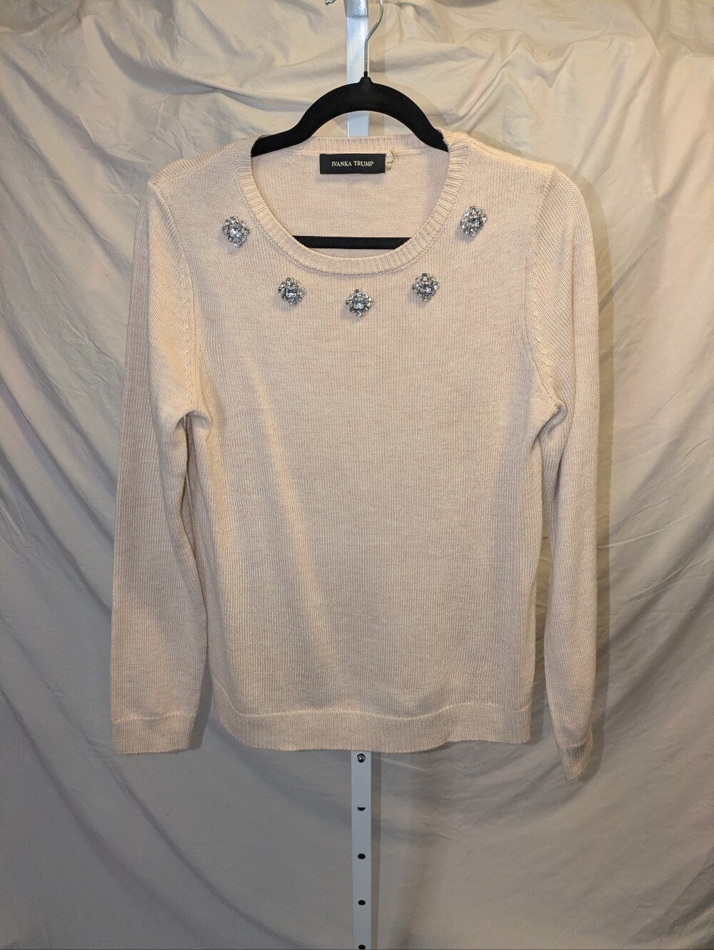 Ivanka Trump Jewel Embellished Crewneck Sweater – Size Medium